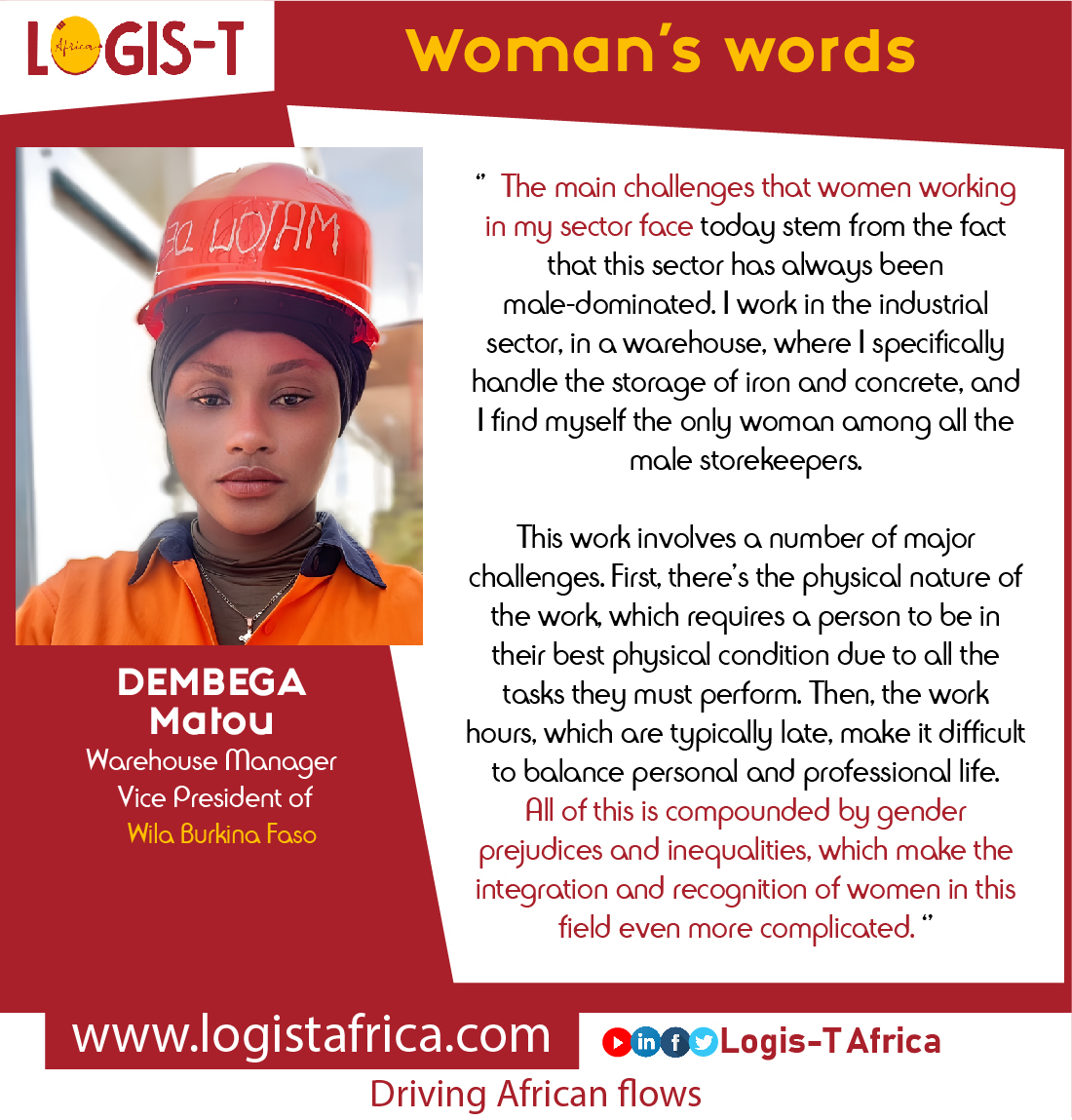 Women’s Words 25 : Dembega Matou